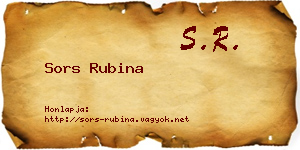 Sors Rubina névjegykártya